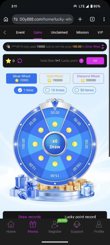Y888 Free Spins